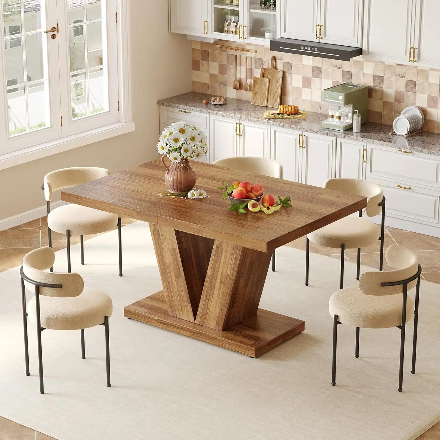 LITTLE TREE Dining Table For Four Modern Rectangle Kitchen