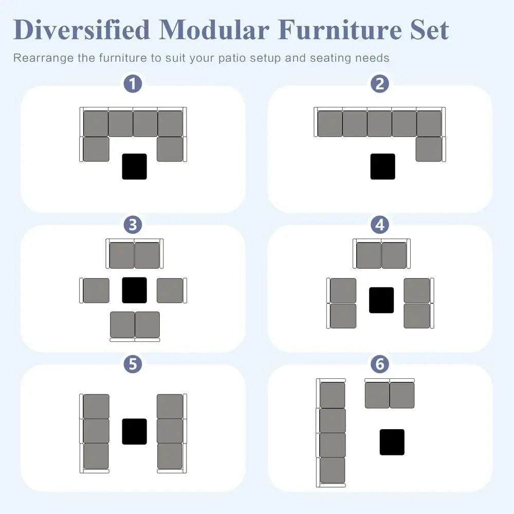 5 Piece Patio Furniture Set, AllWeather Wicker Outdoor Sectional Sofa,Rattan L Shaped Outdoor Conversation Patio Sectional with