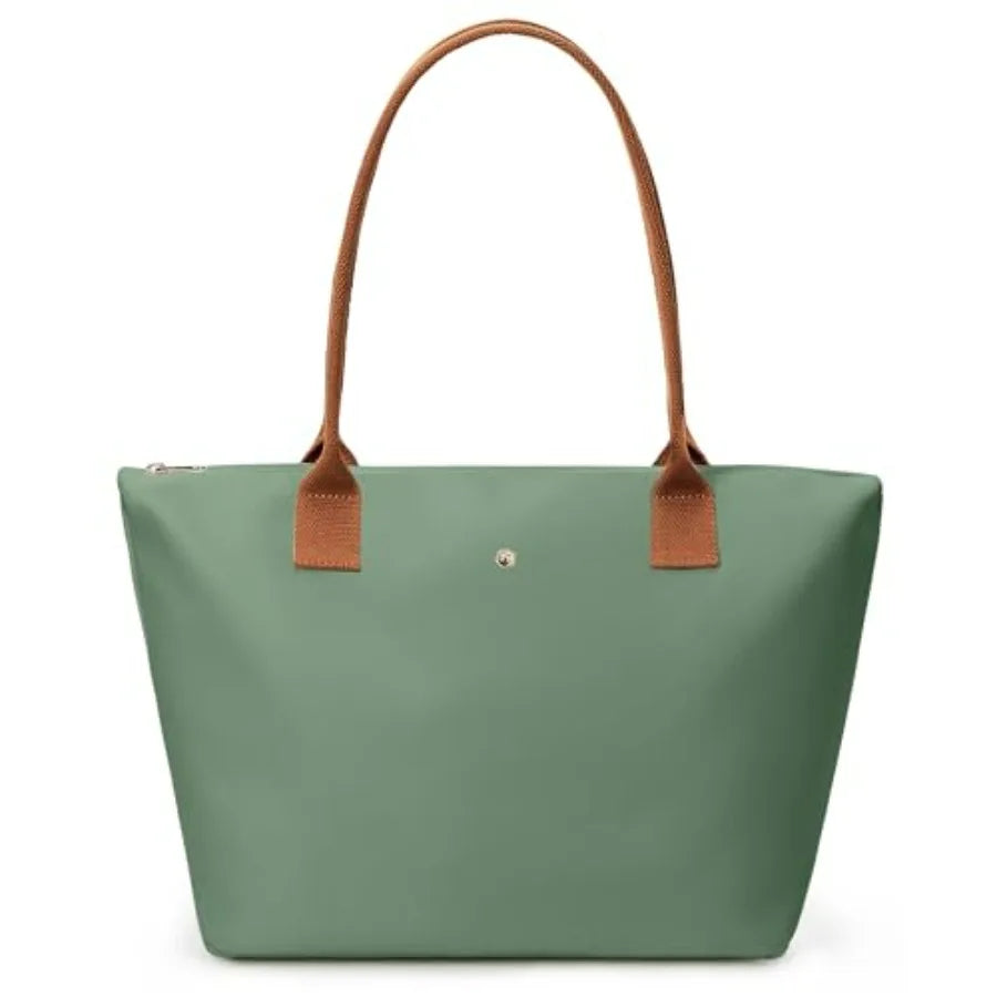 KALIDI Tote Bag for Women Nylon Top-Handle Purse, Large Capacity Shoulder Hobo handBag with Zipper Leisure Foldable Weekend