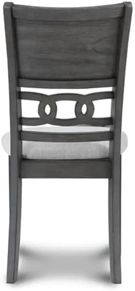 5-Piece Round Dining Set with Table and 4 Chairs, 47-Inch Gray Classic Furniture