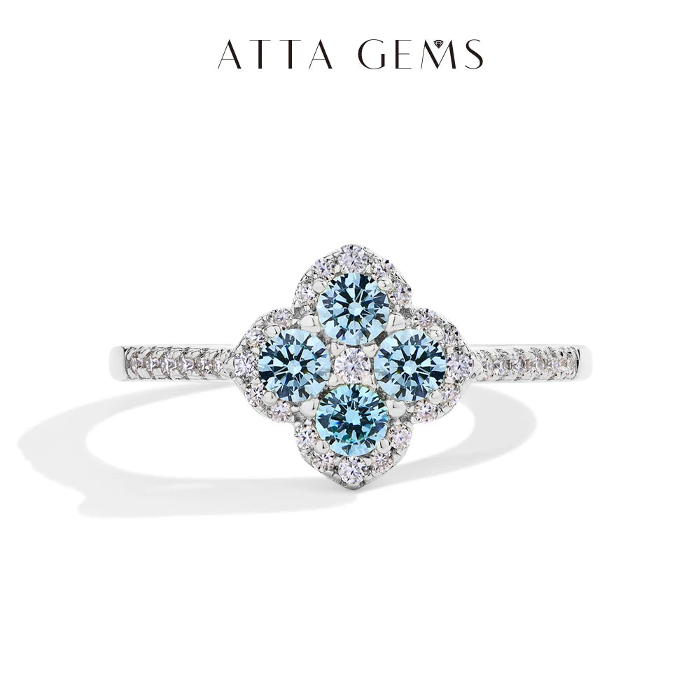 ATTAGEMS S925 Sterling Silver Halo Classic Moissanite Rings for Women Girls Anniversary Gifts Fine Jewelry Shipping from the USA