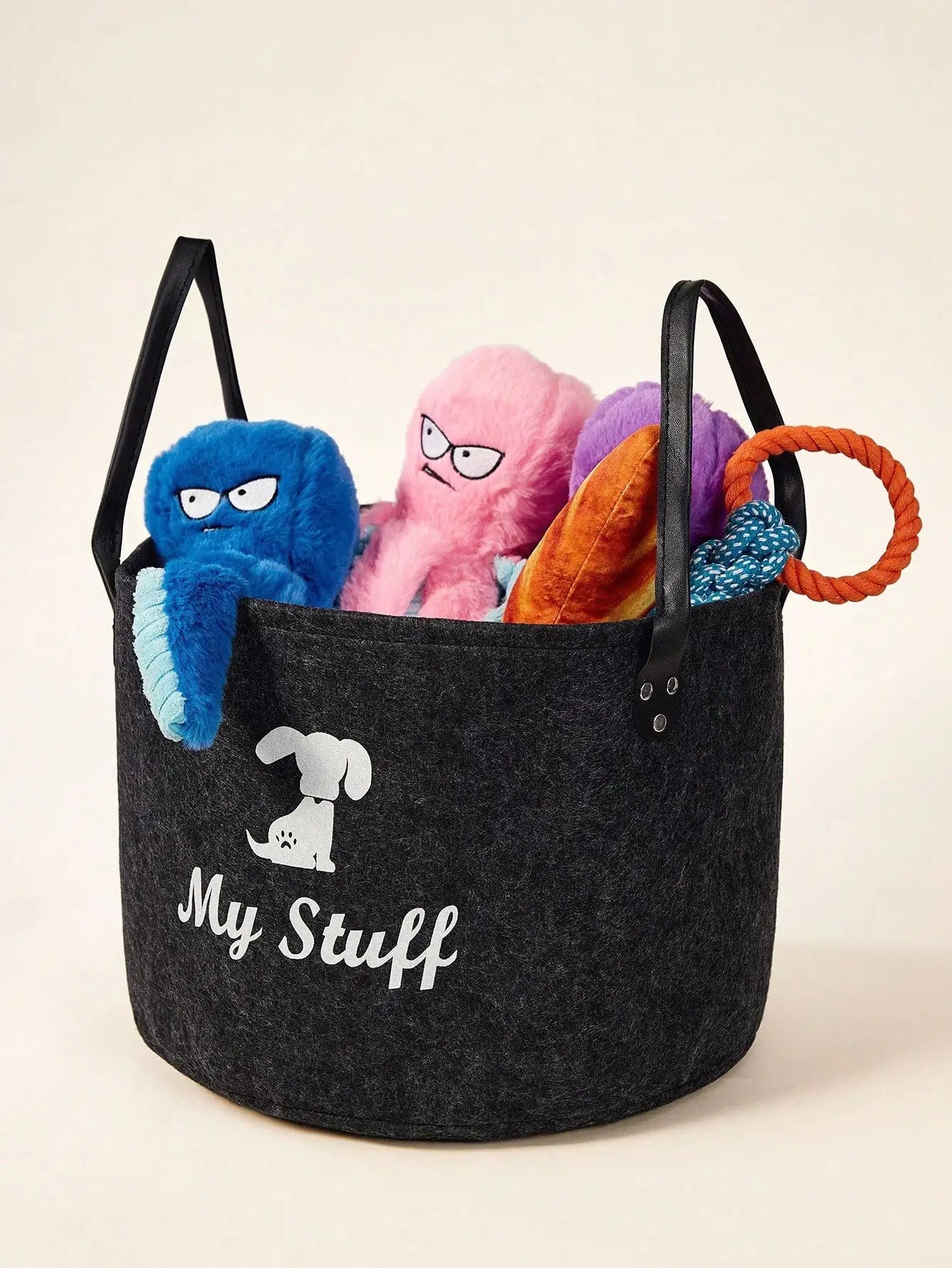 Pet Felt Storage Box – Thickened felt storage container for keeping dog toys and treats, lightweight and breathable storage basket