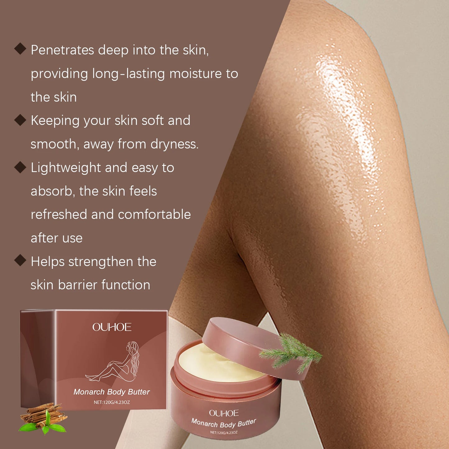OUHOE Body Moisturizing Care Cream Moisturizing Intense Hydration Skin Delicate Tender Skin Protect Smooth Body Care Cream