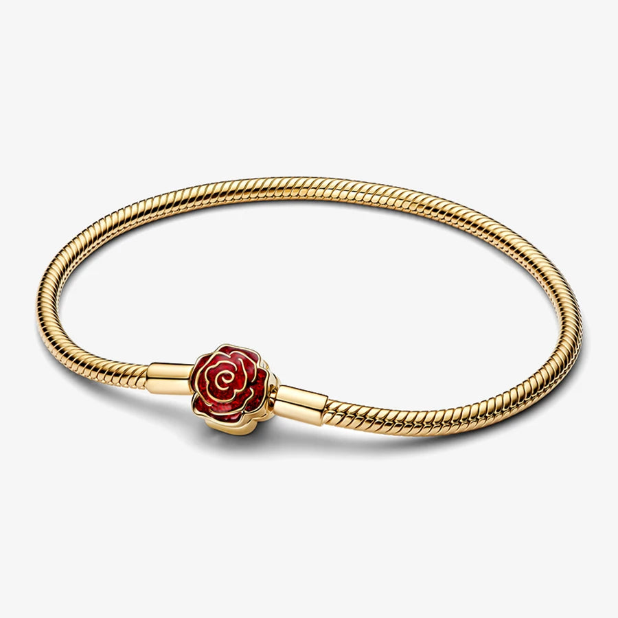 2026 New 925 Silver Heart Eternal Rose Plant Specimen ME Tennis Adjustable Blue Bow Bracelet DIY Exquisite Charm Jewelry Gift