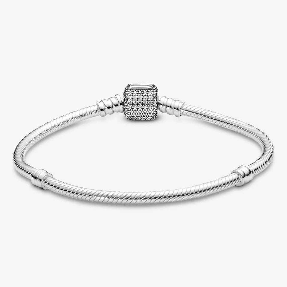 2026 New 925 Silver Heart Eternal Rose Plant Specimen ME Tennis Adjustable Blue Bow Bracelet DIY Exquisite Charm Jewelry Gift