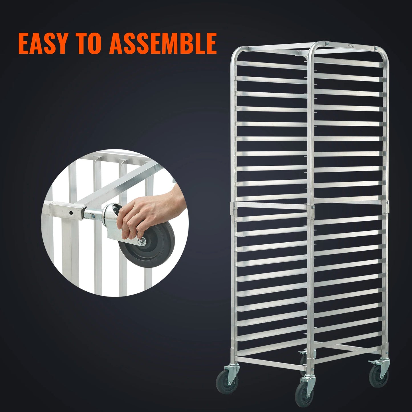 SucceBuy Ten To Twenty Sheet Pan Rack With Brake Wheels Aluminum Trolley