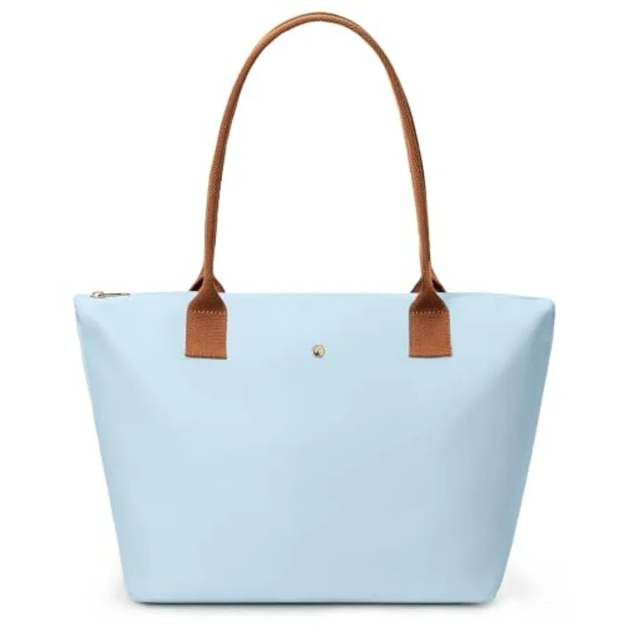 KALIDI Tote Bag for Women Nylon Top-Handle Purse, Large Capacity Shoulder Hobo handBag with Zipper Leisure Foldable Weekend