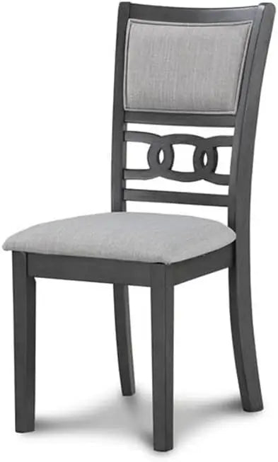 5-Piece Round Dining Set with Table and 4 Chairs, 47-Inch Gray Classic Furniture