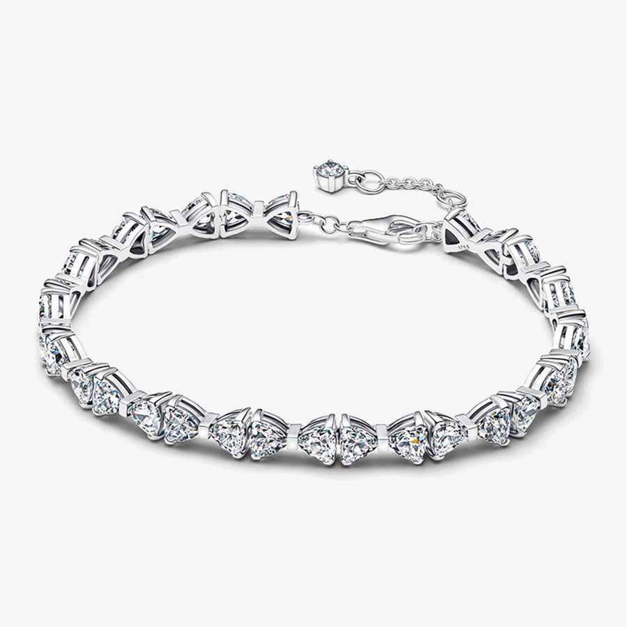 2026 New 925 Silver Heart Eternal Rose Plant Specimen ME Tennis Adjustable Blue Bow Bracelet DIY Exquisite Charm Jewelry Gift