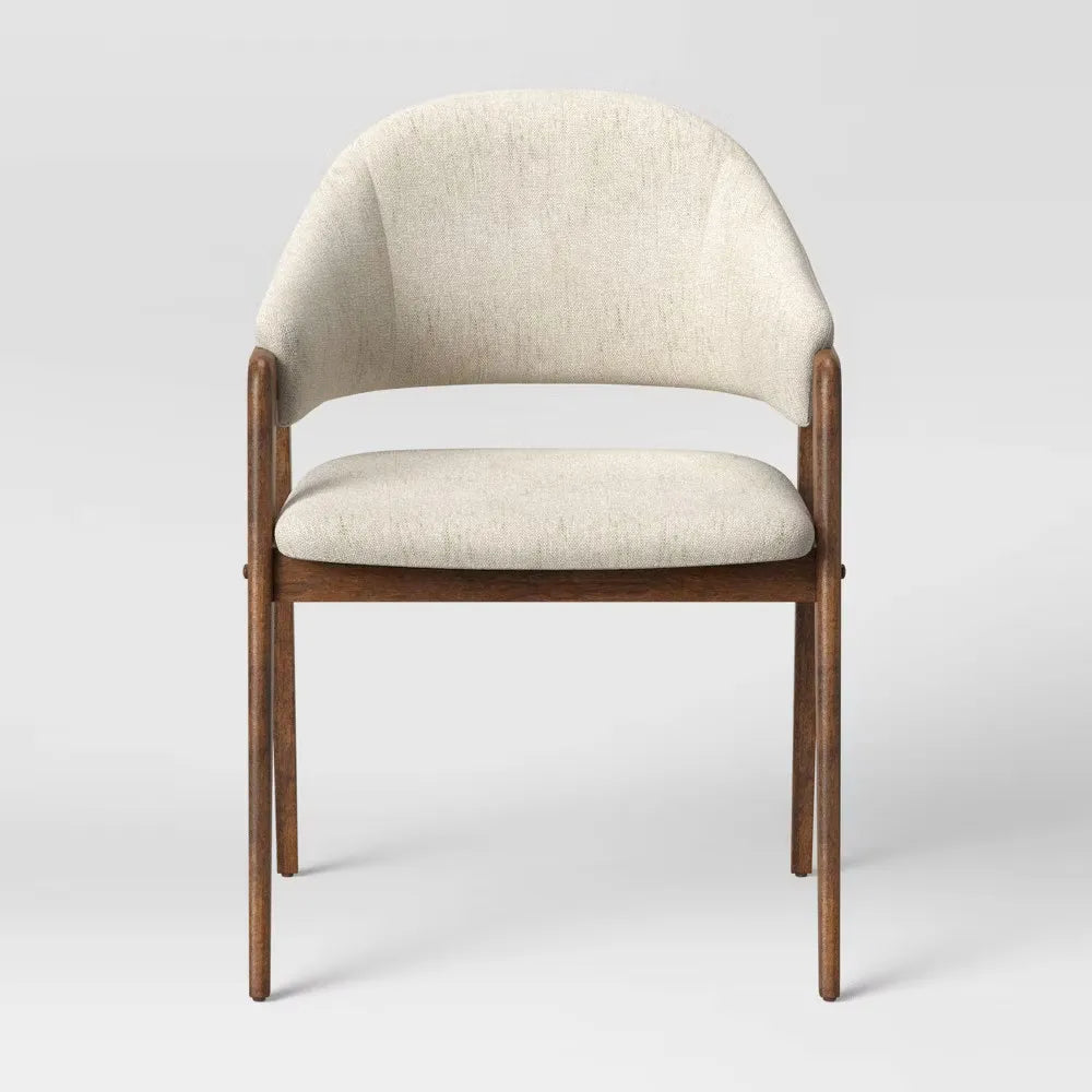 Open Back Upholstered Wood Frame Dining Chair Linen - Project 62
