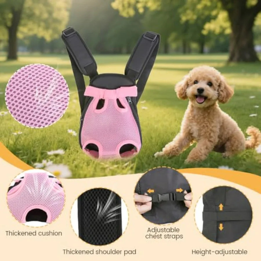 Dog Backpack Carrier/Cat Carrier, Adjutabe Pet Front Carrier Trave Bag for Puppy ediu Dog, eg Out, oft Ventiated Doggie Chet Ca
