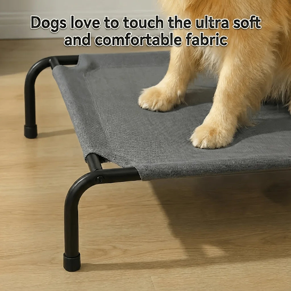 Dog Bed Elevated Dog Bed with Washable Breathable Mesh And Metal Frame, Portable Dog Cot Bed with Nonslip Feet for Outdoor And I