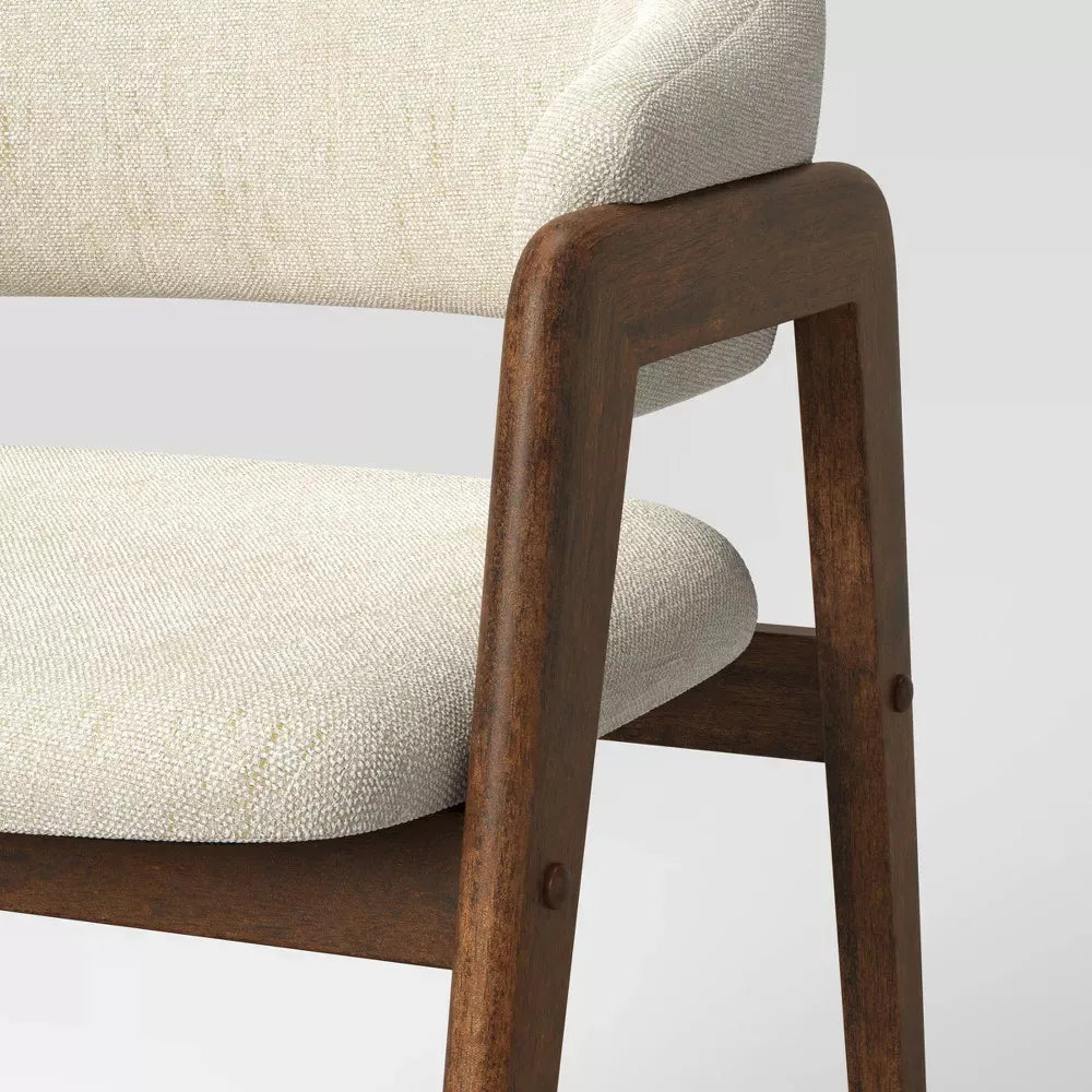 Open Back Upholstered Wood Frame Dining Chair Linen - Project 62