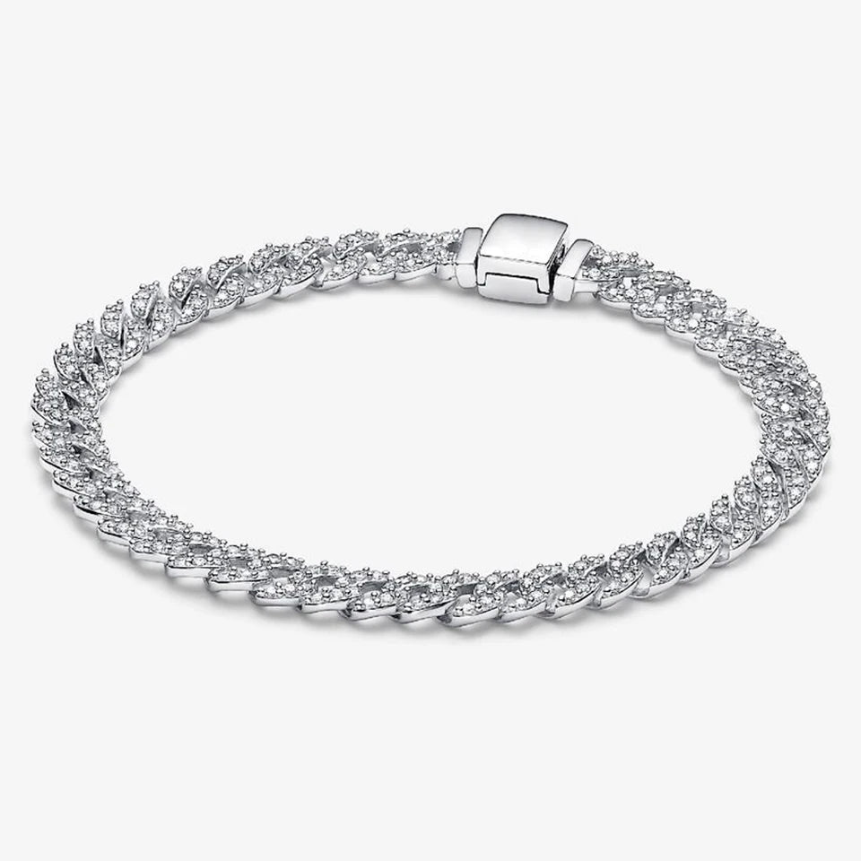 2026 New 925 Silver Heart Eternal Rose Plant Specimen ME Tennis Adjustable Blue Bow Bracelet DIY Exquisite Charm Jewelry Gift