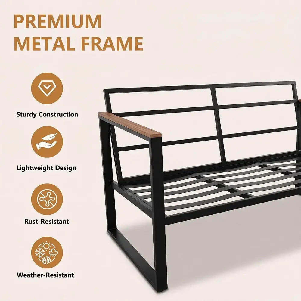 XMSJ Outdoor Patio Furniture Set With Coffee Table And Cushions
