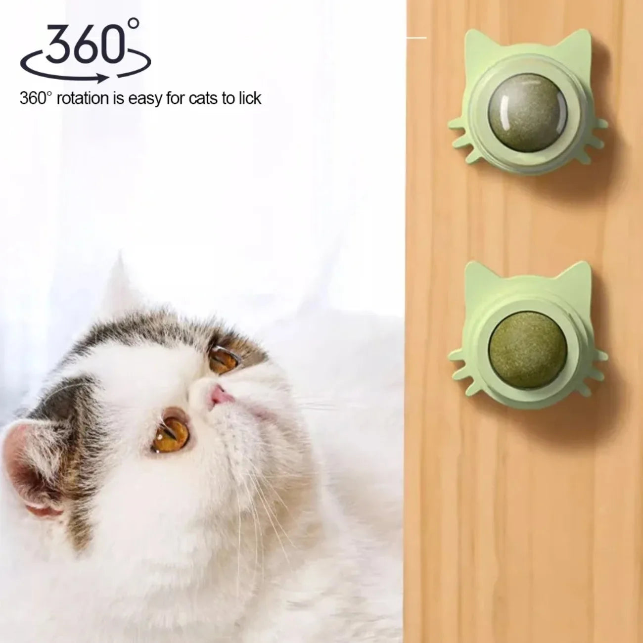 Interactive Catnip Lollipop for Cats – Natural Dental Care Treat on a Stick, Wall-Mountable for Play & Digestive Support
