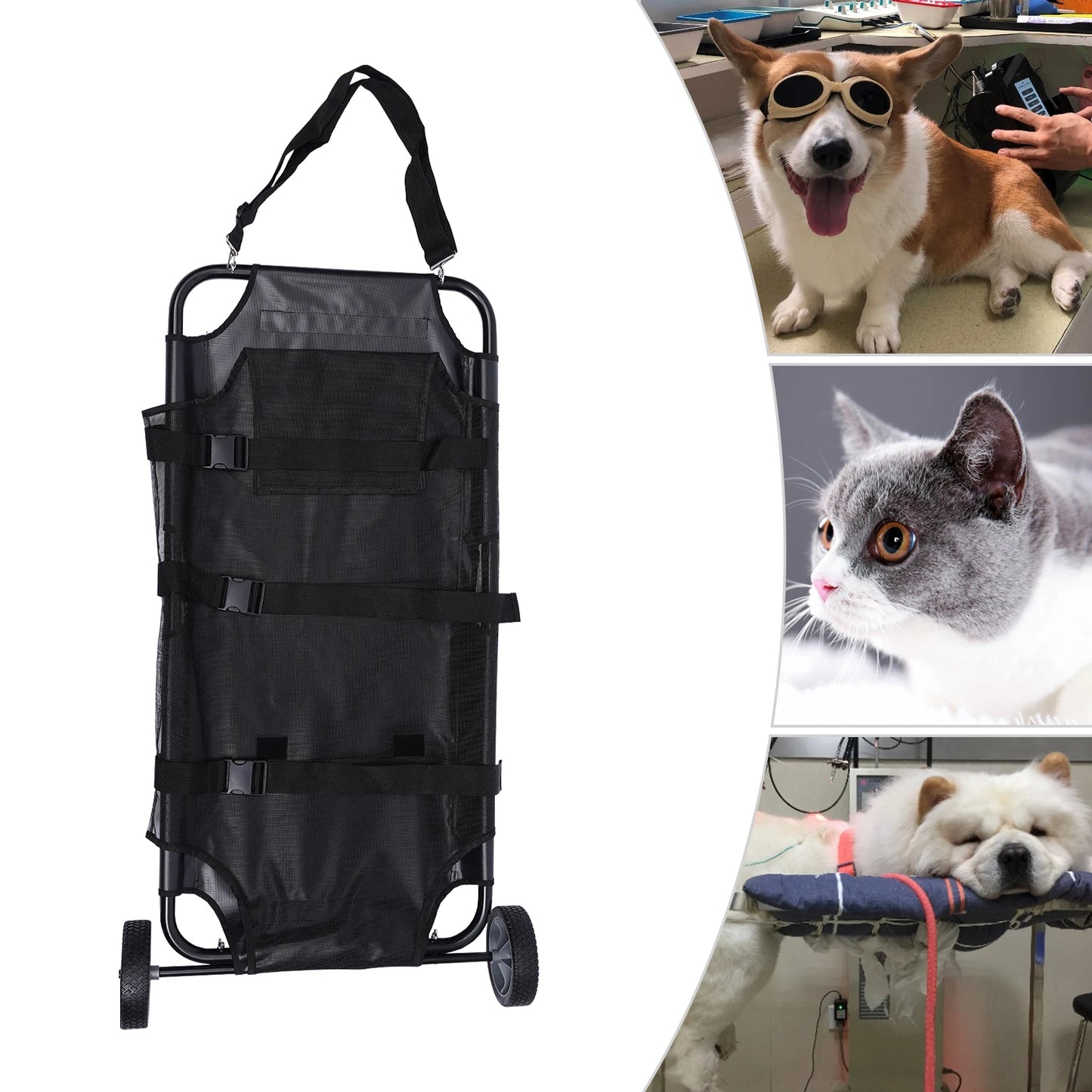 115*55*15.24 cm  Pet Stretcher Veterinary Transport Bed for Animal Folded Dog Cats Dog Stretcher Pet Trolley Load Capacity 50kg
