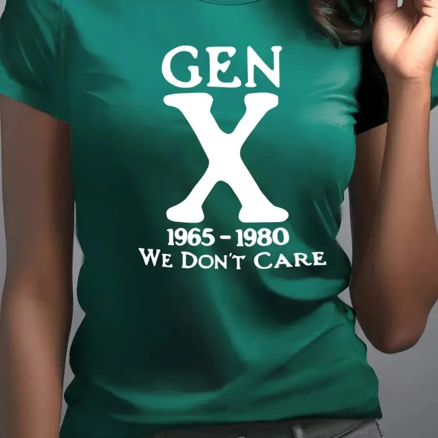 【New Arrival】Gen X 1965-1980 "We Don't Care" Retro Generation X Graphic T-Shirt Casual Tee
