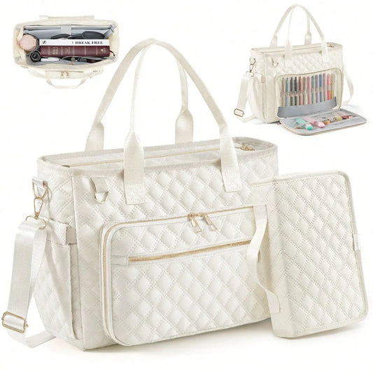 2pcs Teacher Tote Bag Bible Tote Bag With Bible Cover Case & Purse,Women Work Bag Laptop Tote Nurse Bag Professional Computer Me