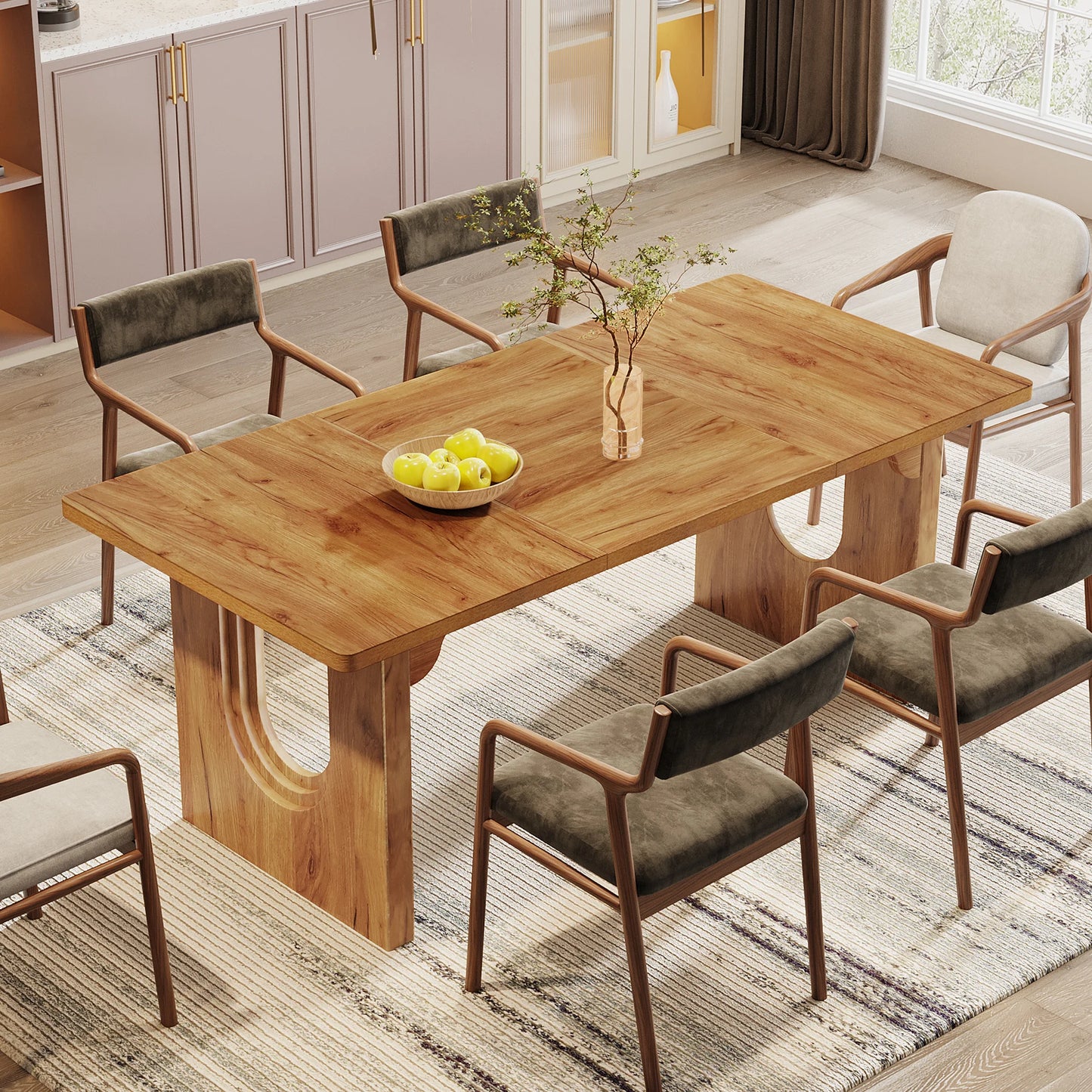 Tribesigns Modern Dining Table Durable For 6 To 8 People