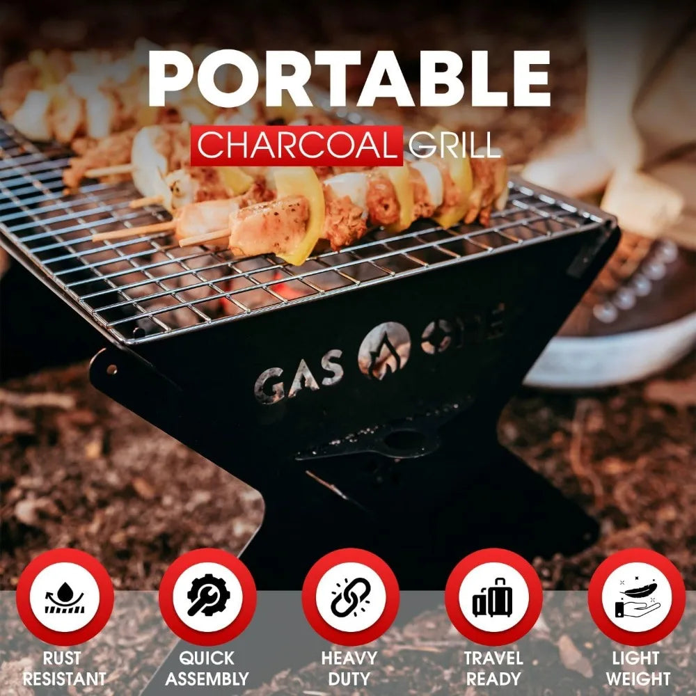 NBVCX Foldable Charcoal Grill For Camping And Backyard Cooking