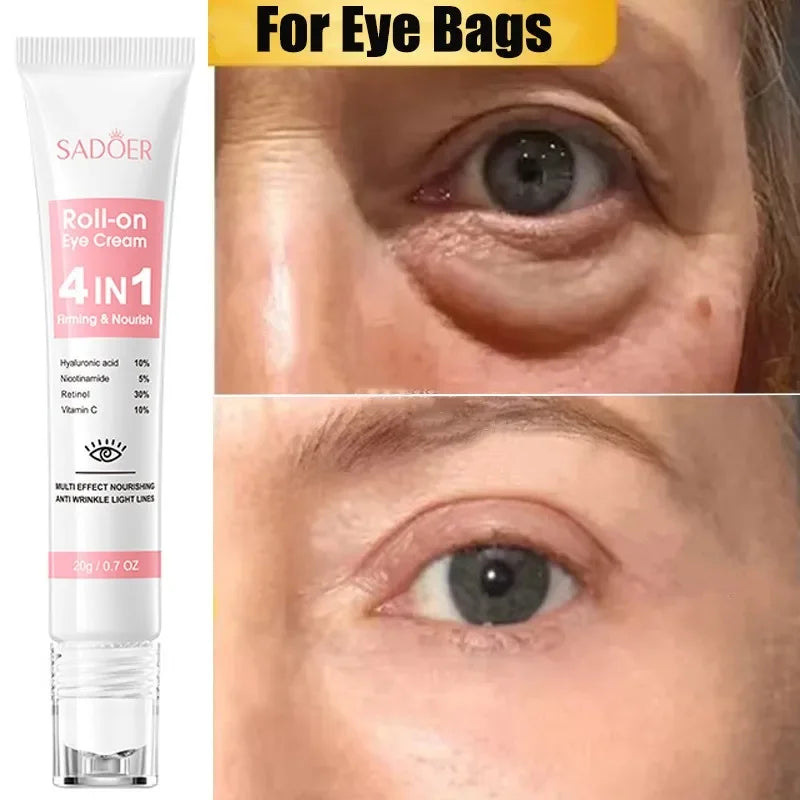 Instantly removes under eye bags, reduces fine wrinkles, improves skin elasticity, eliminates dark circles, brightens the eye ar