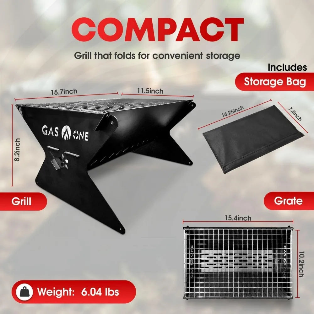 NBVCX Foldable Charcoal Grill For Camping And Backyard Cooking