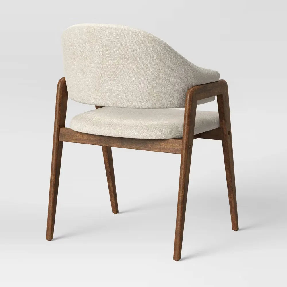 Open Back Upholstered Wood Frame Dining Chair Linen - Project 62