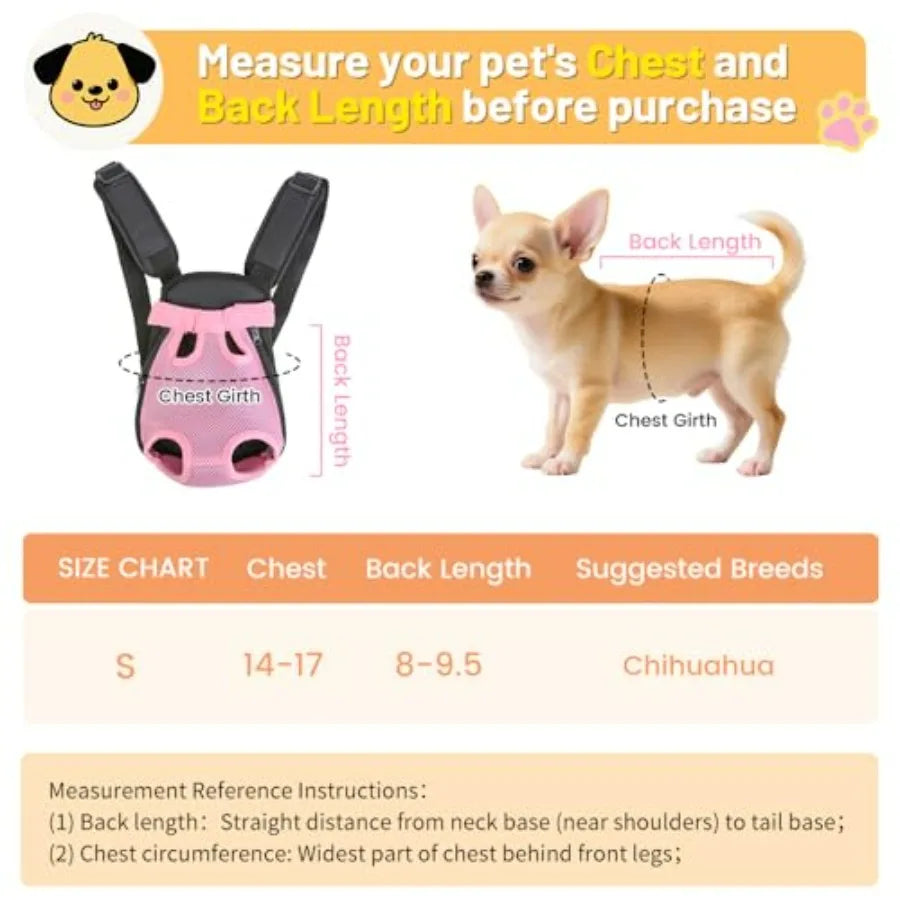 Dog Backpack Carrier/Cat Carrier, Adjutabe Pet Front Carrier Trave Bag for Puppy ediu Dog, eg Out, oft Ventiated Doggie Chet Ca