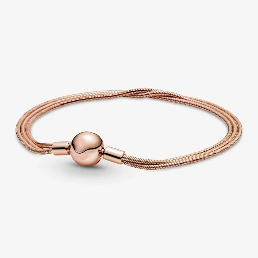 2026 New 925 Silver Heart Eternal Rose Plant Specimen ME Tennis Adjustable Blue Bow Bracelet DIY Exquisite Charm Jewelry Gift
