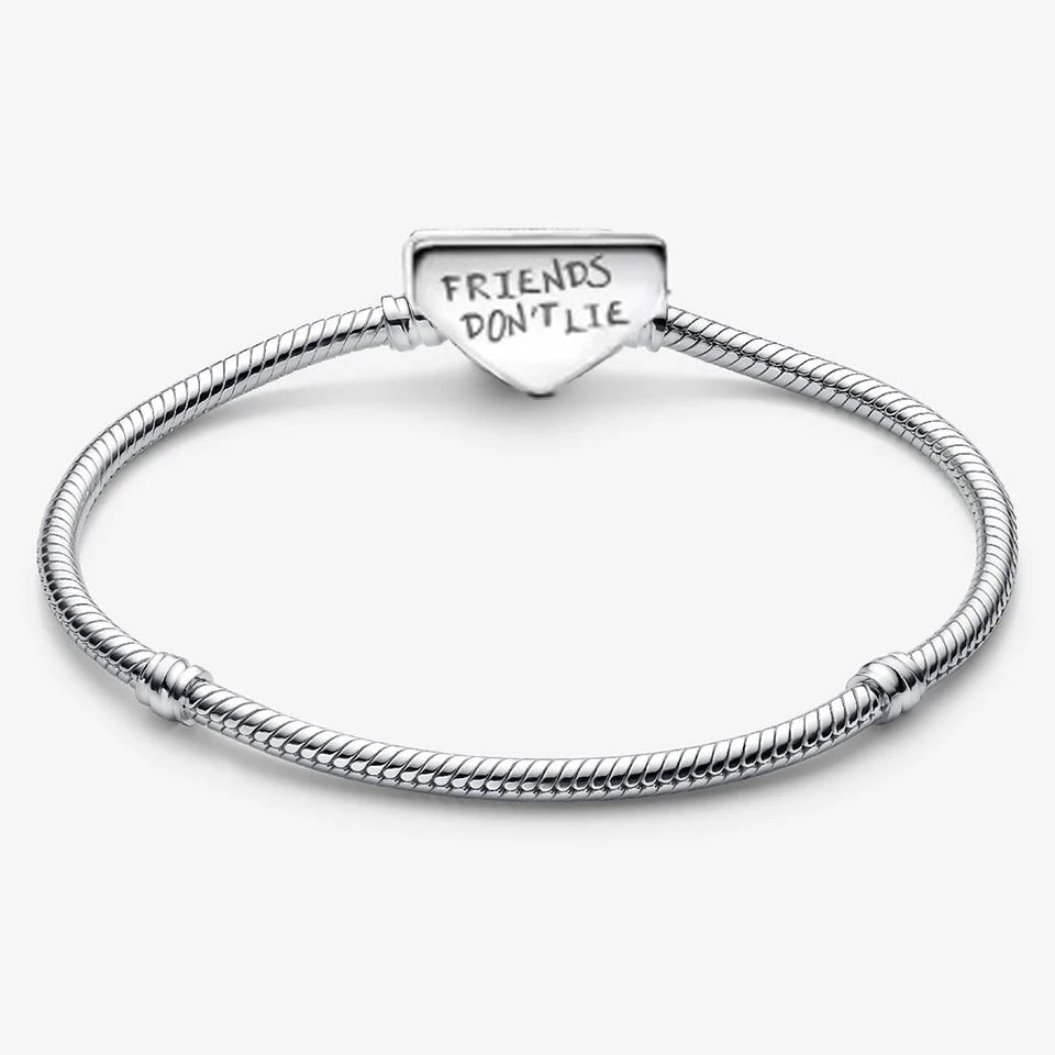 2026 New 925 Silver Heart Eternal Rose Plant Specimen ME Tennis Adjustable Blue Bow Bracelet DIY Exquisite Charm Jewelry Gift
