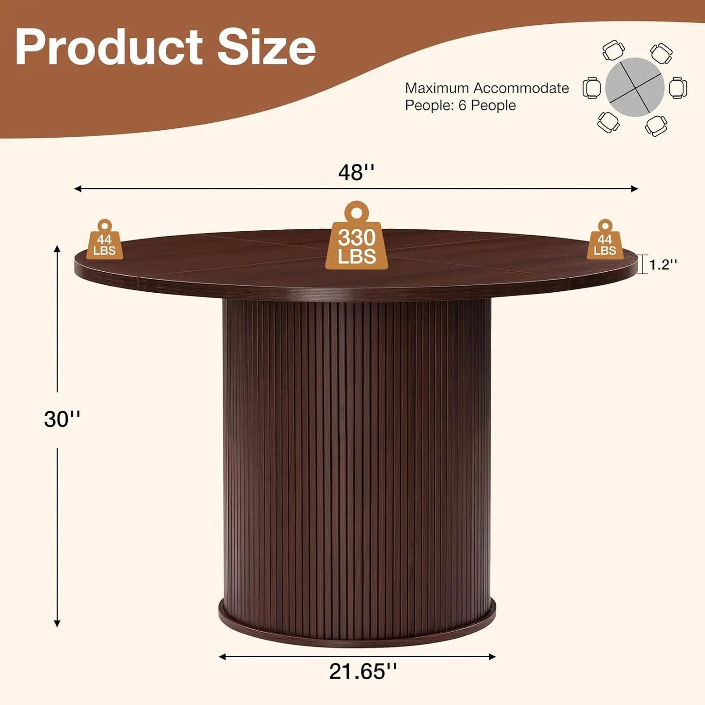 Round Dining Table for Kitchen and Dining Room Modern Design