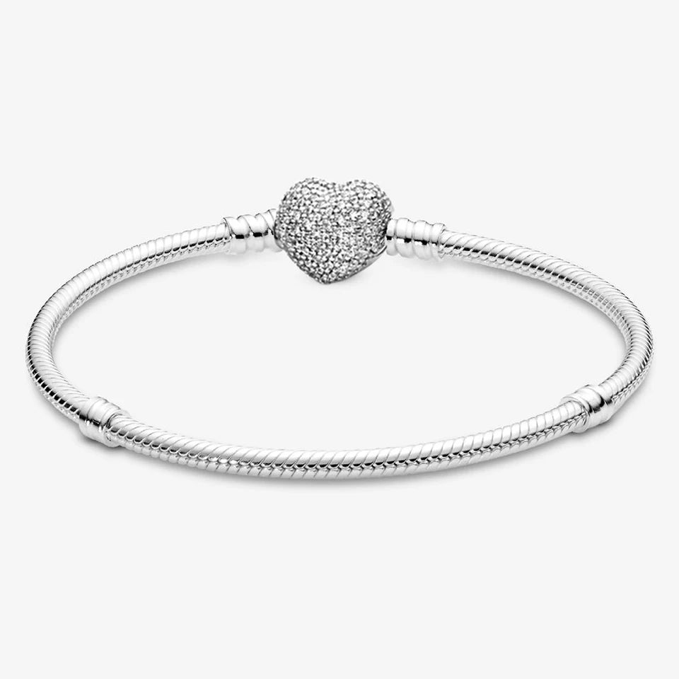 2026 New 925 Silver Heart Eternal Rose Plant Specimen ME Tennis Adjustable Blue Bow Bracelet DIY Exquisite Charm Jewelry Gift