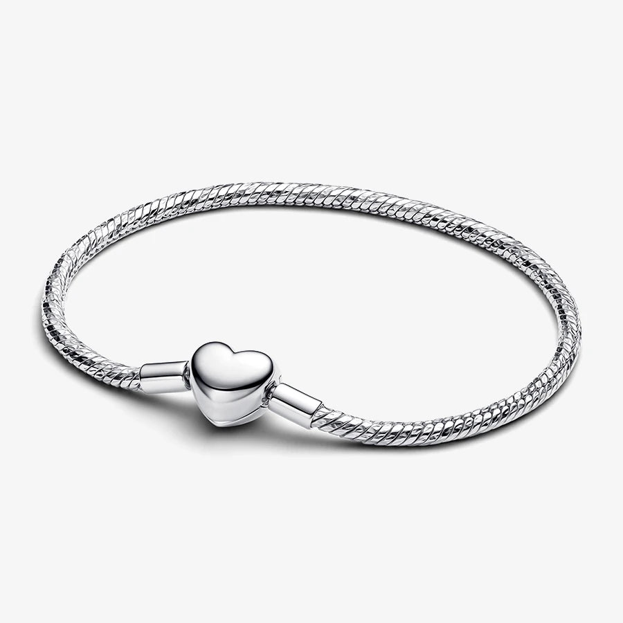 2026 New 925 Silver Heart Eternal Rose Plant Specimen ME Tennis Adjustable Blue Bow Bracelet DIY Exquisite Charm Jewelry Gift