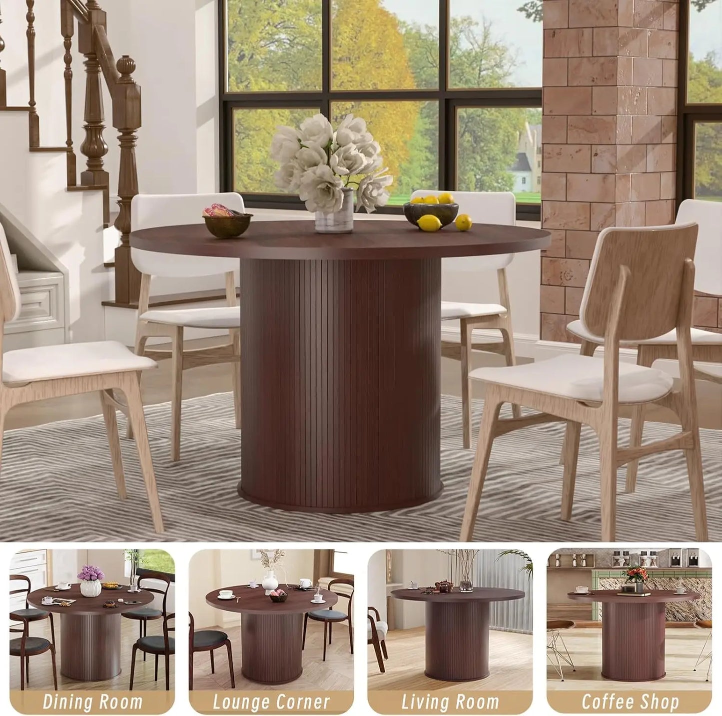 Round Dining Table for Kitchen and Dining Room Modern Design