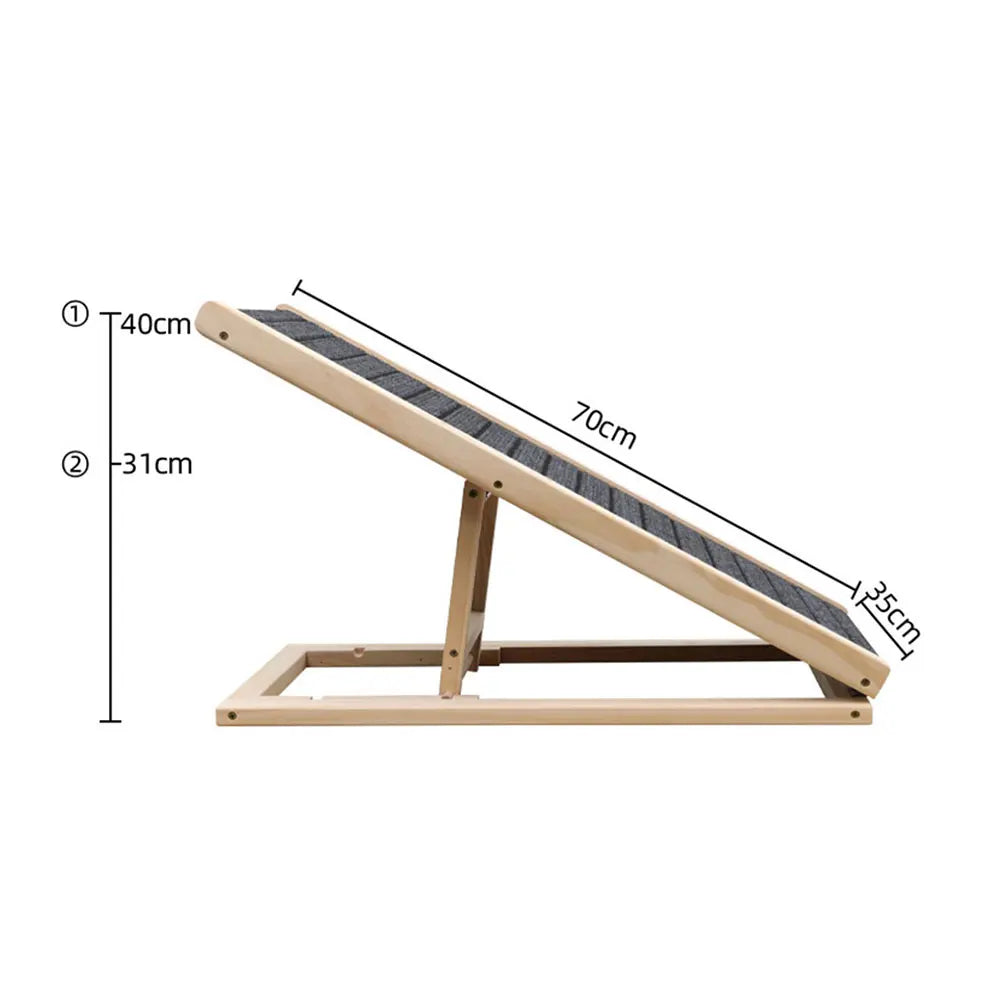 Wooden Dog Carpet Ladder 3/4 Levels Height Adjustable Pet Dog Climbing Ladder Non-Slip Versatile for Indoor High Bed Couch