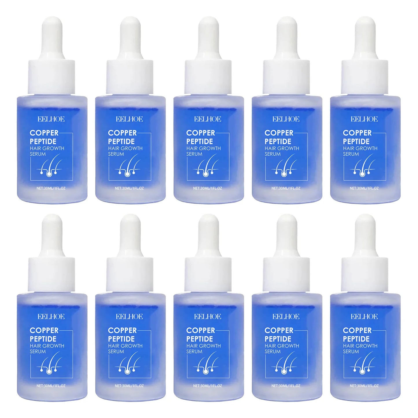 EELHOE 30ml Copper Peptide Hair Serum Strengthening Hair Roots Repair Hairs Damage Essence Nourish Smoother Hair Loss Growth Oil