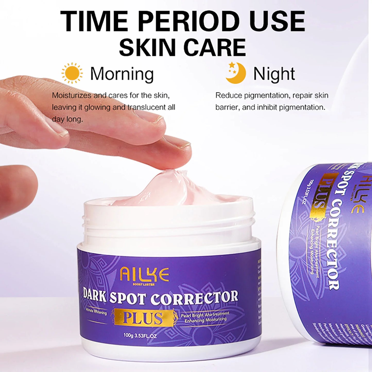 AILKE Stains Remover Face Cream With Glutathione, Lightening Facial Skin Care, Whitening, Reduce Dark Spots, For All Skin Types