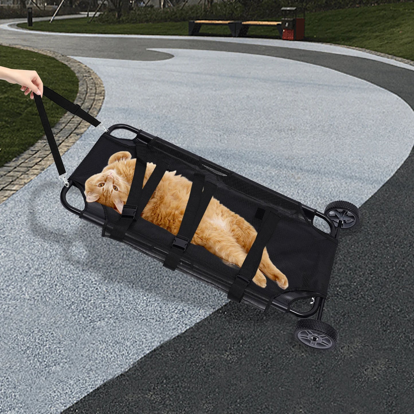 115*55*15.24 cm  Pet Stretcher Veterinary Transport Bed for Animal Folded Dog Cats Dog Stretcher Pet Trolley Load Capacity 50kg