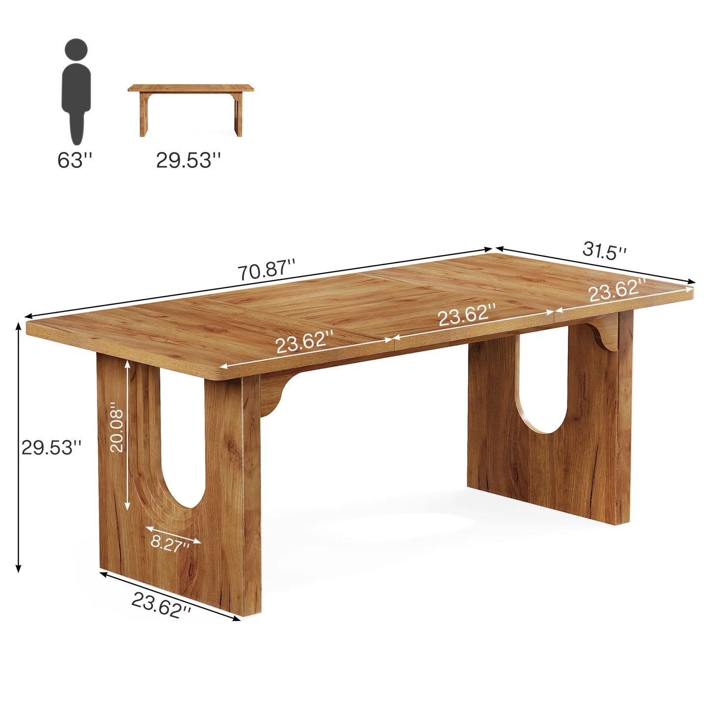 Tribesigns Modern Dining Table Durable For 6 To 8 People