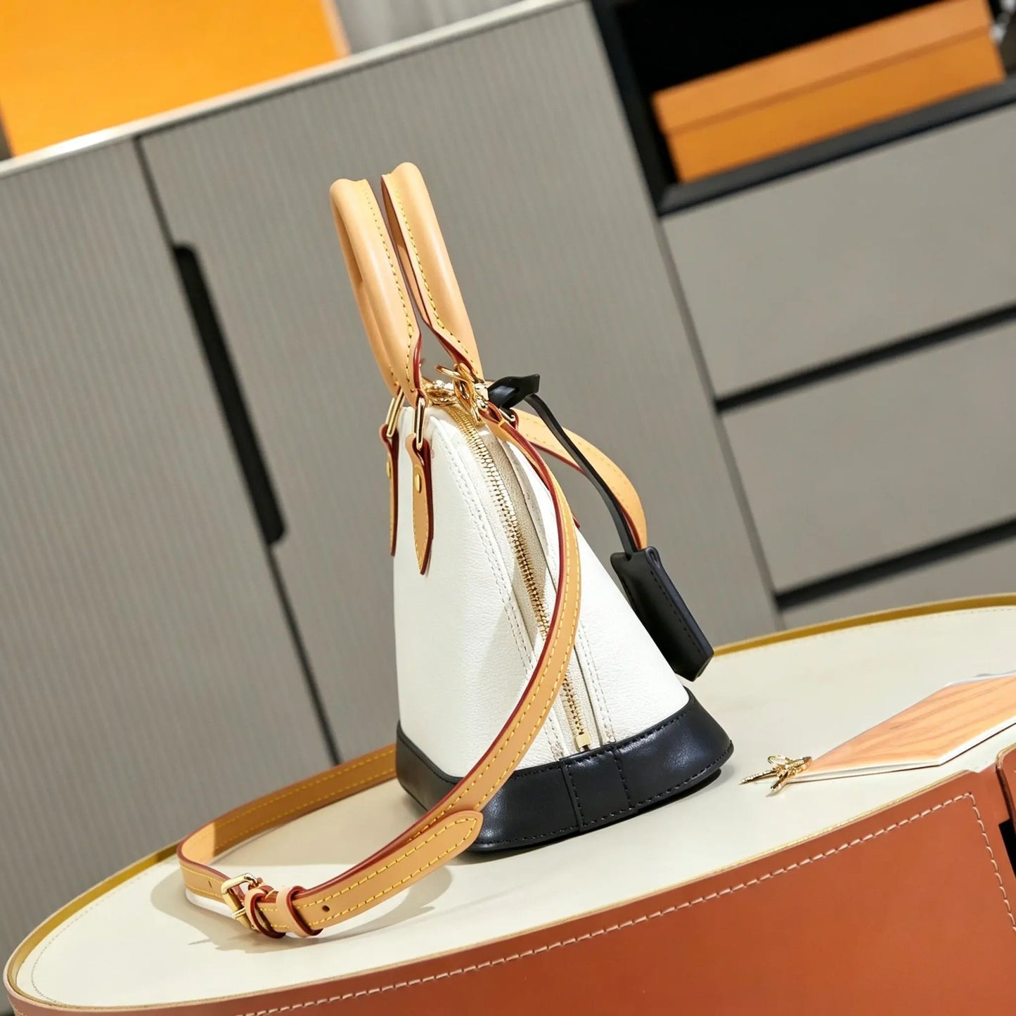 Matte PU Storage Handbag With Detachable Crossbody Satchel For Women