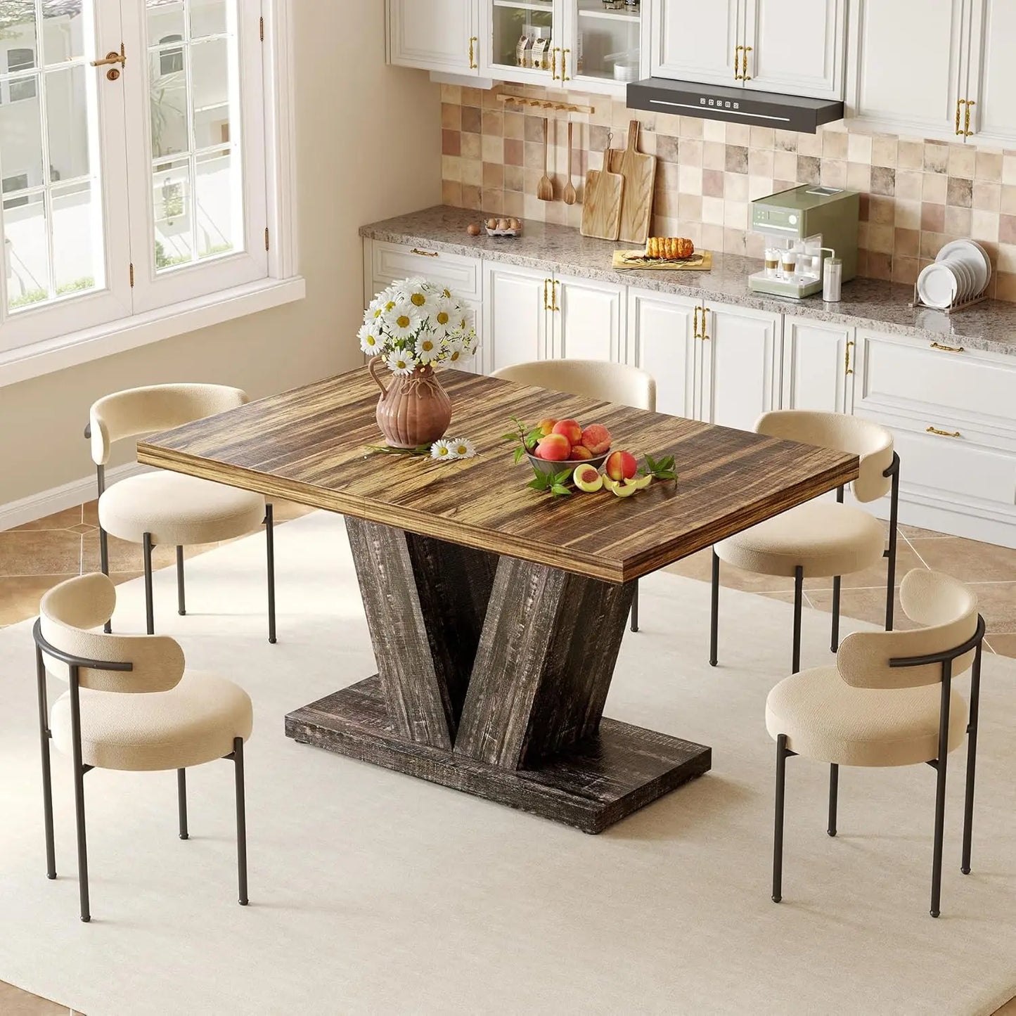 LITTLE TREE Dining Table For Four Modern Rectangle Kitchen