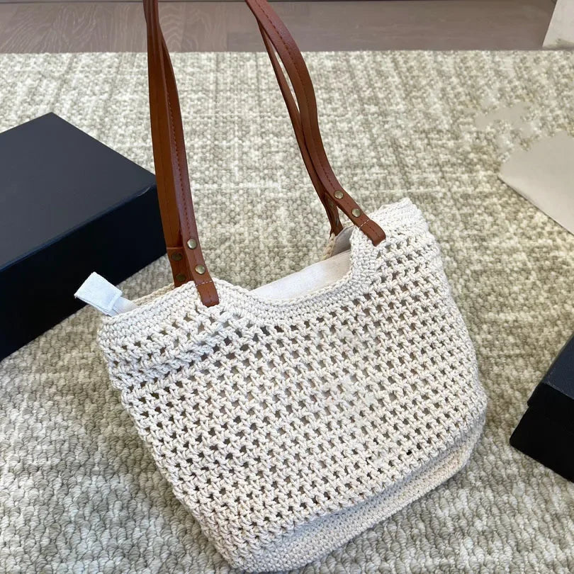 Icare Maxi Tote Evening Designer Women Luxury Handbag Raffias Hand-Embroidered Straw High Quality Beach Large Capacity Totes Sho