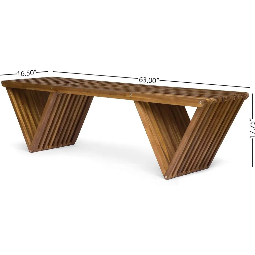 Esme Acacia Wood Patio Bench with Teak Finish by Christopher Knight Home