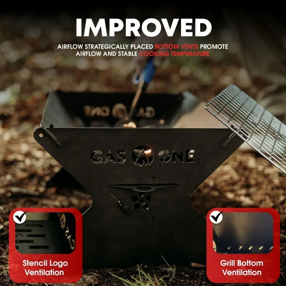 NBVCX Foldable Charcoal Grill For Camping And Backyard Cooking