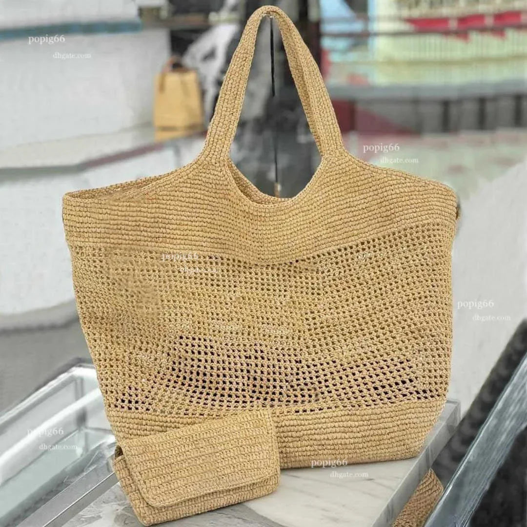 Icare Maxi Tote Evening Designer Women Luxury Handbag Raffias Hand-Embroidered Straw High Quality Beach Large Capacity Totes Sho