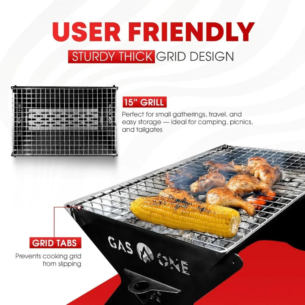 NBVCX Foldable Charcoal Grill For Camping And Backyard Cooking