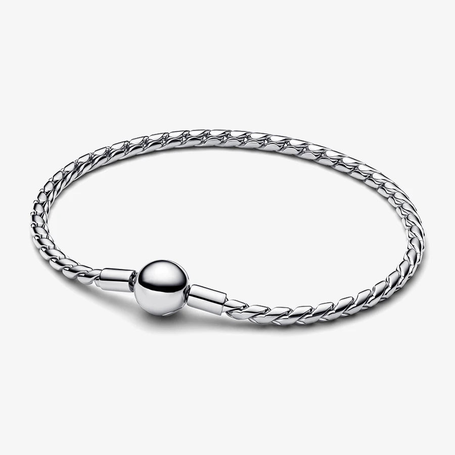 2026 New 925 Silver Heart Eternal Rose Plant Specimen ME Tennis Adjustable Blue Bow Bracelet DIY Exquisite Charm Jewelry Gift