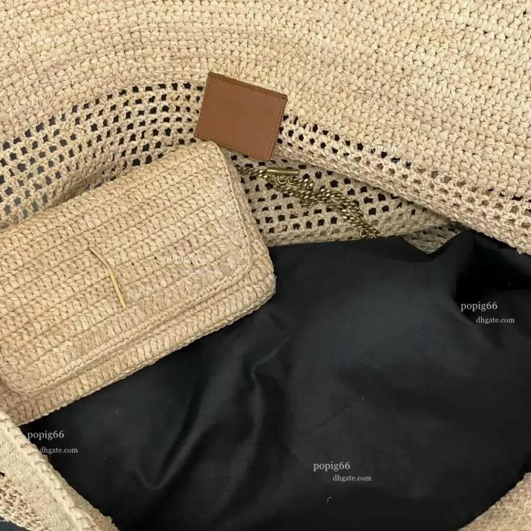 Icare Maxi Tote Evening Designer Women Luxury Handbag Raffias Hand-Embroidered Straw High Quality Beach Large Capacity Totes Sho