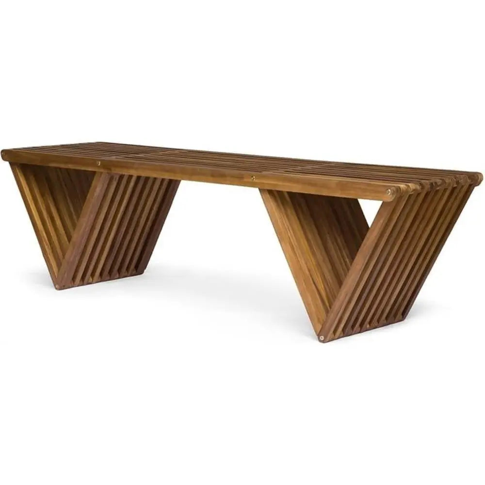 Esme Acacia Wood Patio Bench with Teak Finish by Christopher Knight Home